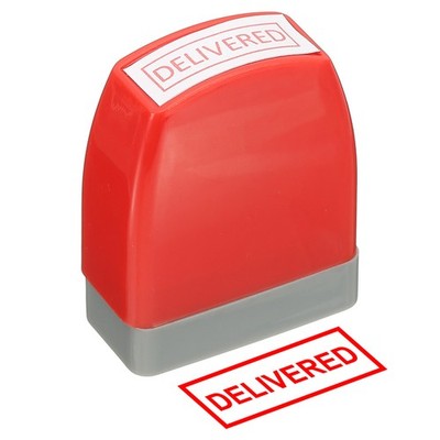 Delivered Notice Stamp, Office Stamp Pre Inked Stamp, Red