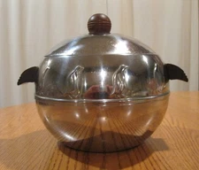 VINTAGE  WEST BEND  PENQUIN  HOT / COLD SERVER  W/ WOOD HANDLES