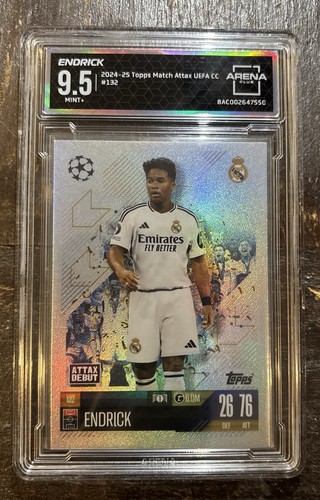 Match Attax 24/25 UEFA Endrick 'Attax Debut' 2023/24 Winner #132 Arena Club 9.5