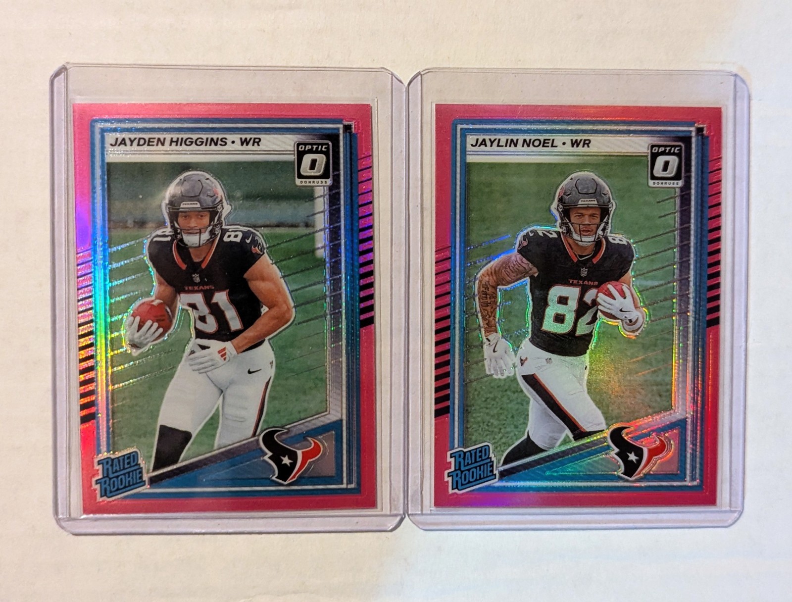 2025 Donruss - Rated Rookie Jayden Higgins #334 Optic Preview Pink Prizm RC +