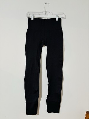 Lululemon Athletica Black Solid Ankle Leggings High Rise Stretch Logo 26'' Inseam