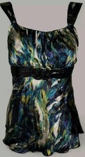 Y2k 90s Womens Green Satin Babydoll Whimsigoth Grunge Coquette Cami Tank Top L