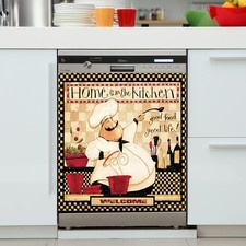 Yosa Chef Magnet Sticker, 23x26inch Plaid Dishwasher Sheet Decal, Classic Kit...