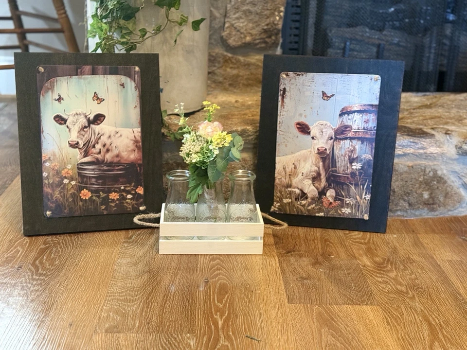 Rustic-11x14 Mounted Metal Print, Cow-Brama, UV, Water Protected - Image 2 of 4