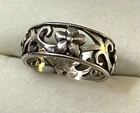 Vintage Pretty 925 Silver Floral Flower Garland Cut Out Ring Kitsch Size L1/2