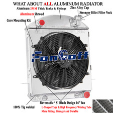 4 Rows Aluminum Radiatorshroud Fan For 1917-1927 Ford Model T Bucket Chevy V8 4 Rows Aluminum Radiatorshroud Fan For 1917-1927 Ford Model T Bucket Chevy V8