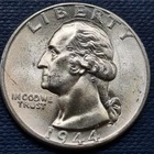 1944 D Washington Quarter 25c Silver BU UNC GEM Brilliant Uncirculated #97140