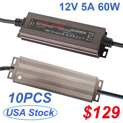 Waterproof Led Power Supply 60W AC 110V To DC 12V 5A Power Adapter For Led Strip