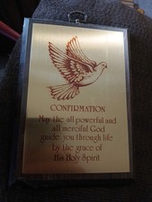 Vintage Sealed Confirmation Plaque Made In USA 7" X 5"