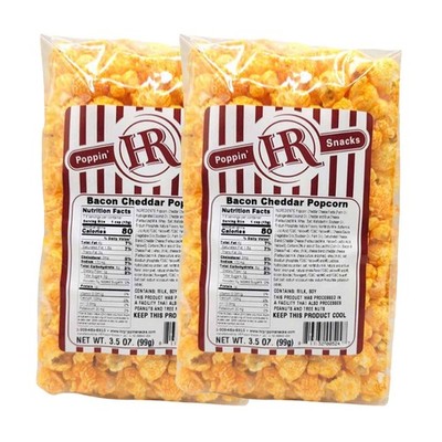 Bacon Cheddar Popcorn | 3.5 oz | Pack of 2 | HR Poppin' Snacks
