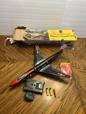 Vtg 1960s Rare Sears Exclusive Tin Large Diesel Bomber Jet Airplane W/ Box