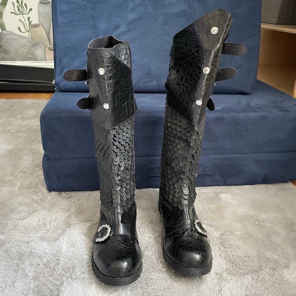 Ellie 1031 Hombres Steampunk Medieval Dragon Escala Botas Juegos con disfraces Fantasía Gótica L Foto 2 de 4