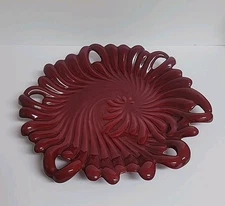 Rare JARU Art Pottery Glazed Ceramic SWIRL Center Piece Platter 1980