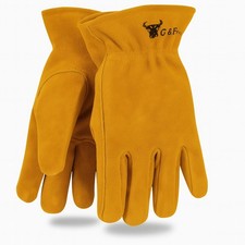 Kids Leather Work Gloves for Garden, Ages 4-6, Durable and Comfortable
