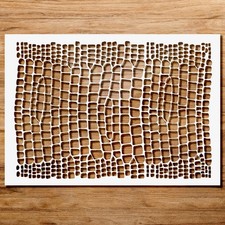 Crocodile Alligator Skin Stencil for Painting Reusable Plastic Mylar Stencil