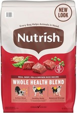 Nutrish Real Beef, Pea & Brown Rice Dry Dog Food – 40 lb Bag, Natural High-Prote 1.35 per pound