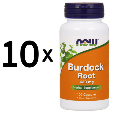 10 x NOW Foods Burdock Root, 430mg - 100 capsules (94,95 EUR/kg)