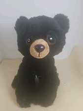 Aurora World Black Bear Cub Plush Stuffed Animal Toy Blk Tan Miyoni Collection