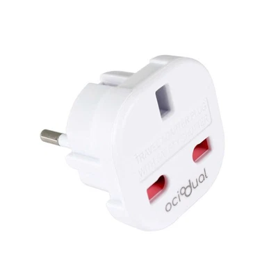OCIODUAL Adaptateur de Prise UK vers EU, Adaptateur de voyage Prise Type G vers type E et