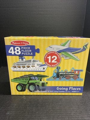 Melissa & Doug GOING PLACES Floor Puzzle plane, train, ship, dump truck