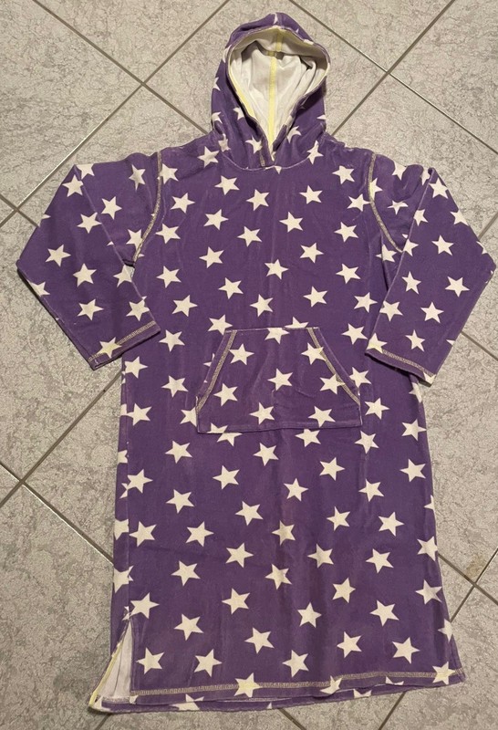 Mini Boden Heavy Terrycloth Swim Cover-Up Large Purple Stars - Wizard