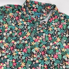 Chubbies Men's Large Tropical Floral Toucan Golf Polo Shirt Short Sleeve