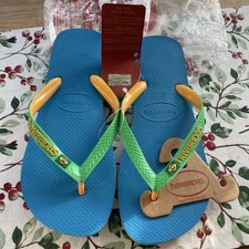 Havaianas Brasil flip flops - Blue & Green Havaianas - 39/40; Size 6