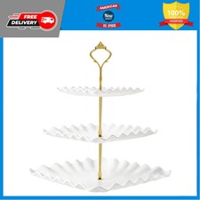 DAFURIET Plastic Dessert Cupcake Stand, 3 Tier Cupcake Tower Holder, White