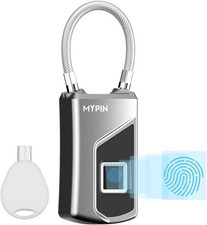 Fingerprint Lock with Key Backup, Smart keyless Waterproof Fingerprint Padlock I
