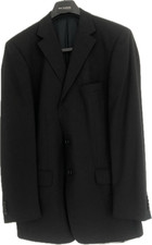 ROY ROBSON pure wool black suit, 42” long jacket, 36” long trouser