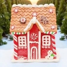 Ashland Christmas Noel Peppermint Lane Decorative Gingerbread House Glitter NWOB