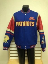 JEFF HAMILTON/JH DESIGN NEW ENGLAND PATRIOTS JACKET REVERSIBLE JACKET SIZE LARGE