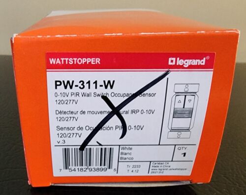 Wattstopper PW-311-W PIR Occupancy Sensor 35 ft x 30 ft 120/277/347 Volt AC Legr
