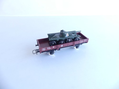 6451 / JOUEF FRANCE HO / WAGON PLAT A ESSIEUX MILITAIRE + EBR 75 - Picture 2 of 4