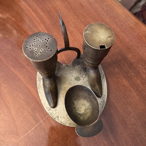 1900 Riding Boots Hat Cruet Set Caster Whiting Mfg Equestrian Horse S P - Picture 10 of 12