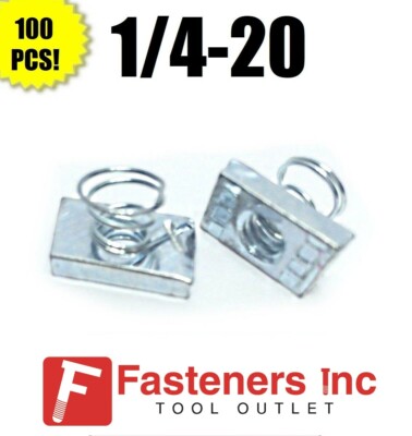 (4187) P7006-1420 1/4''-20 Mini / Junior Spring Nuts for Unistrut Channel 100/BOX