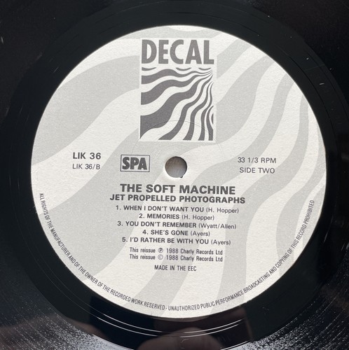 Soft Machine vinyl LP record Jet-Propelled Photographs Decal Lik 36 Psych Rock - Picture 4 of 4