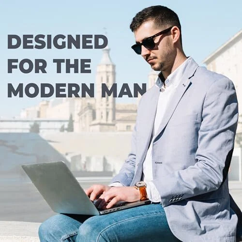 Cartera de cuero plegable deslizante para hombre, billetera de identificación minimalista extraíble y tarjetero Foto 2 de 4