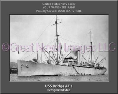 USS Bridge AF 1 Personalized Canvas Ship Photo Print Navy Veteran Gift