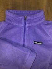 Columbia Girl  s Full Zip Fleece Jacket - Warm Purple With Logo Soft Outdoors