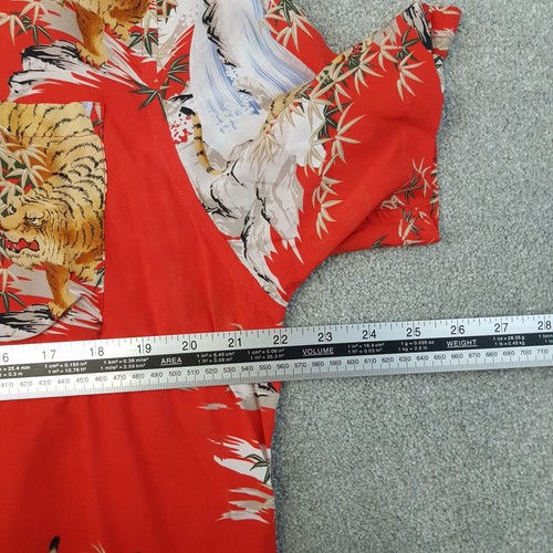 All Saints Mens Shirt 2XL XXL Red Indo Tiger Animal Print Oriental Tropical SS - 第 7/12 張圖片