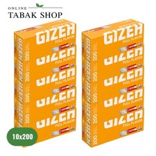 10 x 200 (2000) Gizeh GIZEH Gelb Finest Flavour Hülsen Zigarretten Filter Hülsen