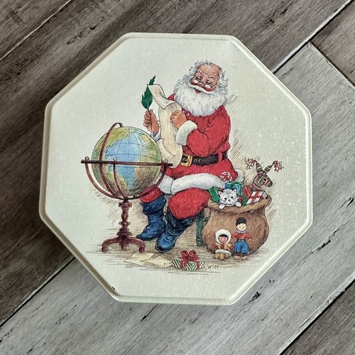 2 VINTAGE POTPOURRI PRESS Natale Babbo Natale SCATOLA DI LATTA BIGIOTTERIA lista renne anni 90 - Foto 2 di 11