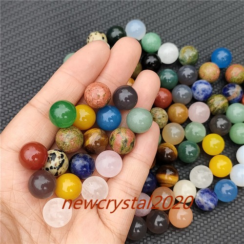 50pcs Natural Many quartz crystal mini Sphere Quartz Crystal Ball Healing - Picture 3 of 11
