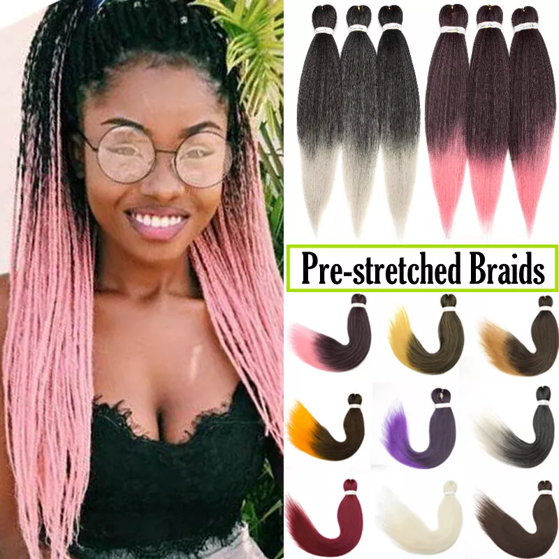 Easy Braiding Hair 26 inch long Jumbo Braids Yaki Straight Crochet  Synthetic Ombre Hair Extensions Low temperature Fiber 90g/ pc