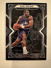 #144 2021-22 Panini Obsidian White Mojo Electric Etch Karl Malone 1/1