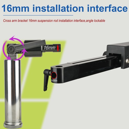Microscope Cross Arm Bracket with 180° Adjustable Angle, 32mm Diameter Boom - Picture 4 of 7