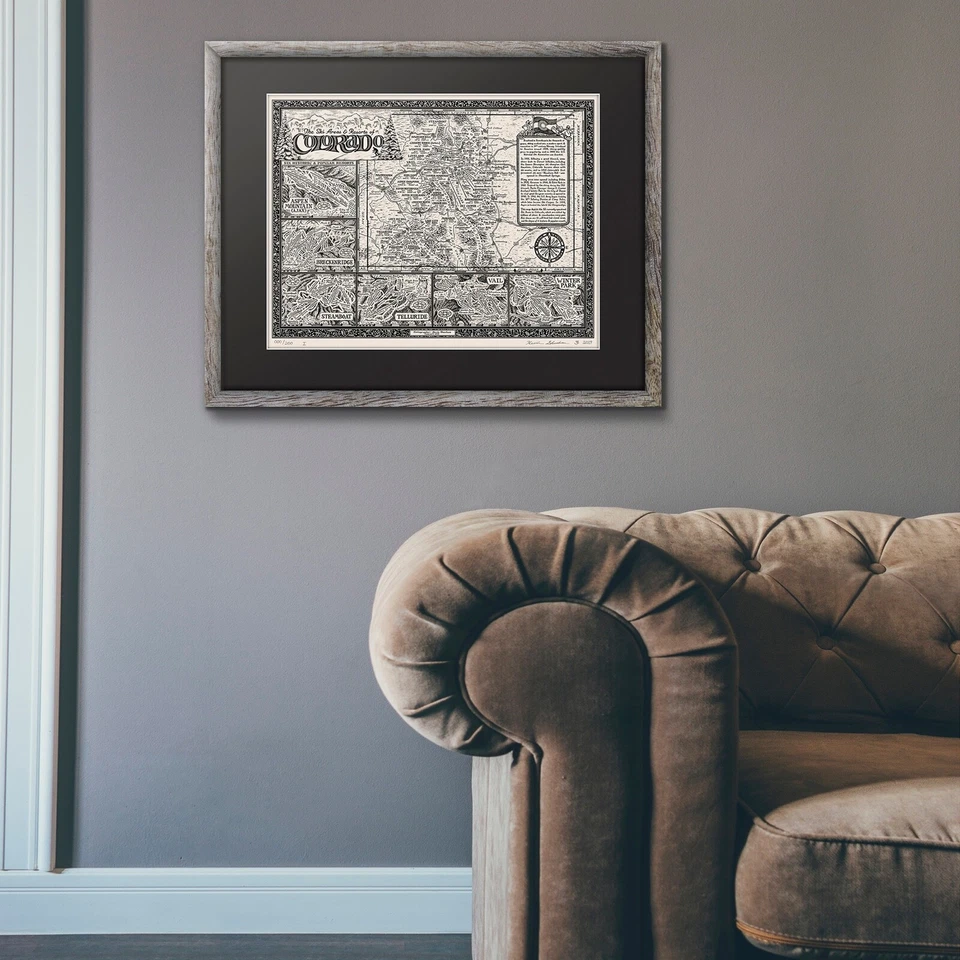 Map of Colorado Ski Areas & Resorts [with mount] - Fine Art by Manuscript Maps - Image 3 of 4