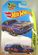 2015 Hot Wheels #210 Workshop-Heat Fleet '71 HEMI CUDA Blue w/Chrome MC5 Spokes