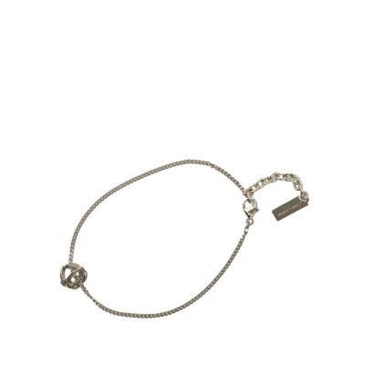 Saint Laurent YSL Logo Chain Bracelet Silver Metal Women's
